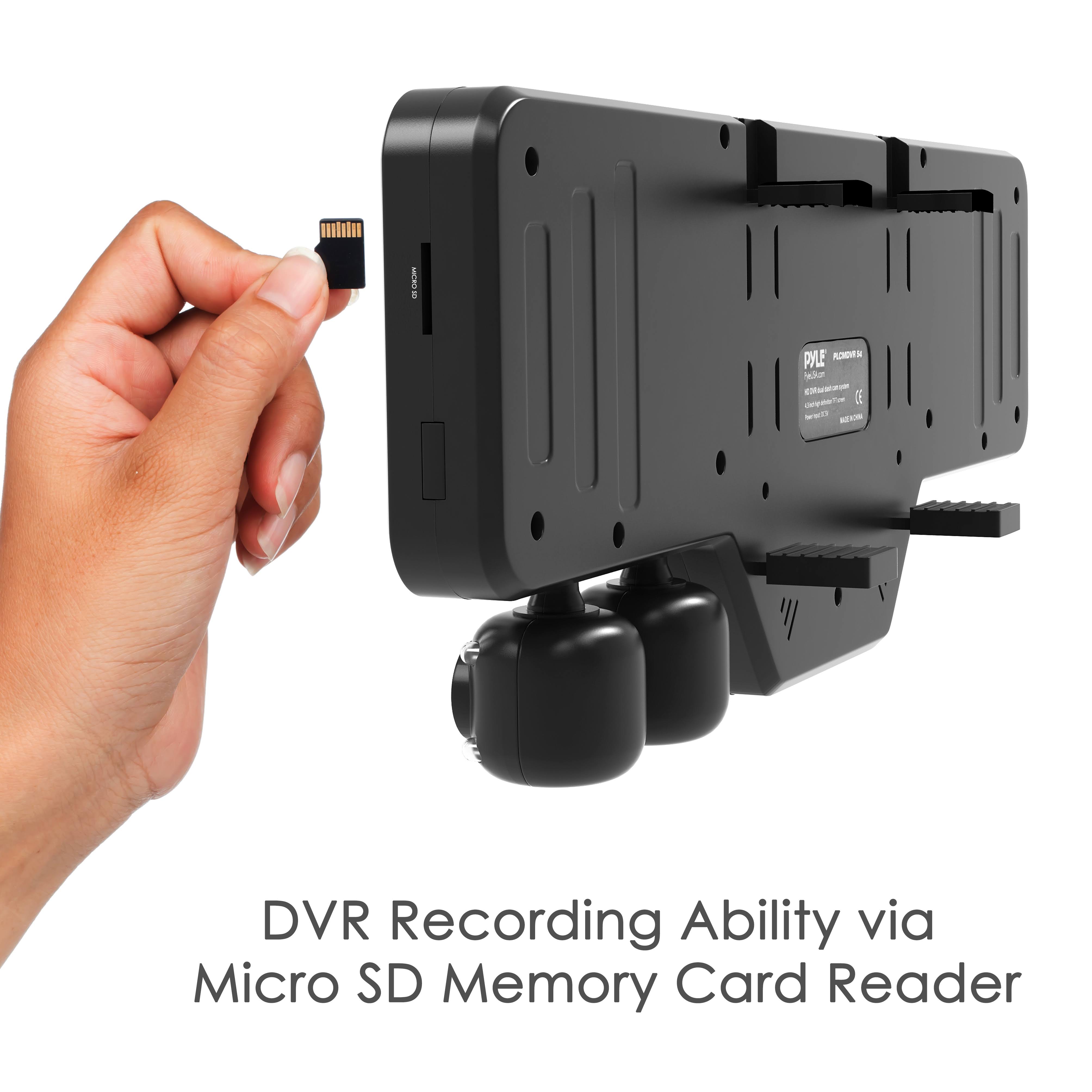 Pyle Multi Dash Cam Video Recording System - Rearview Backup u0026 Driving HD Camera