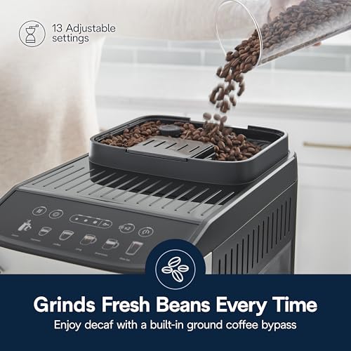 De'Longhi Magnifica Evo Automatic Espresso & Coffee Machine with Auto Milk Frother, Built-in Grinder & Auto-Clean Function - For Latte, Cappuccino, Americano, Iced Coffee, ECAM29084SB , Silver
