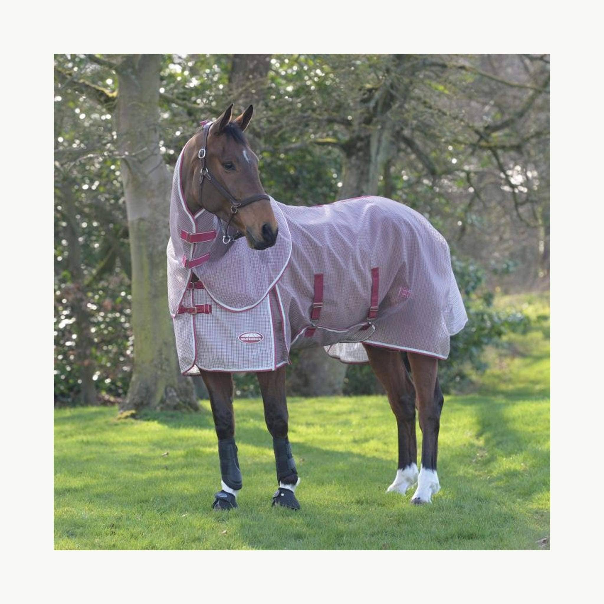 Weatherbeeta ComFiTec Ripshield Plus Detach-A-Neck Fly Sheet - White/Blue