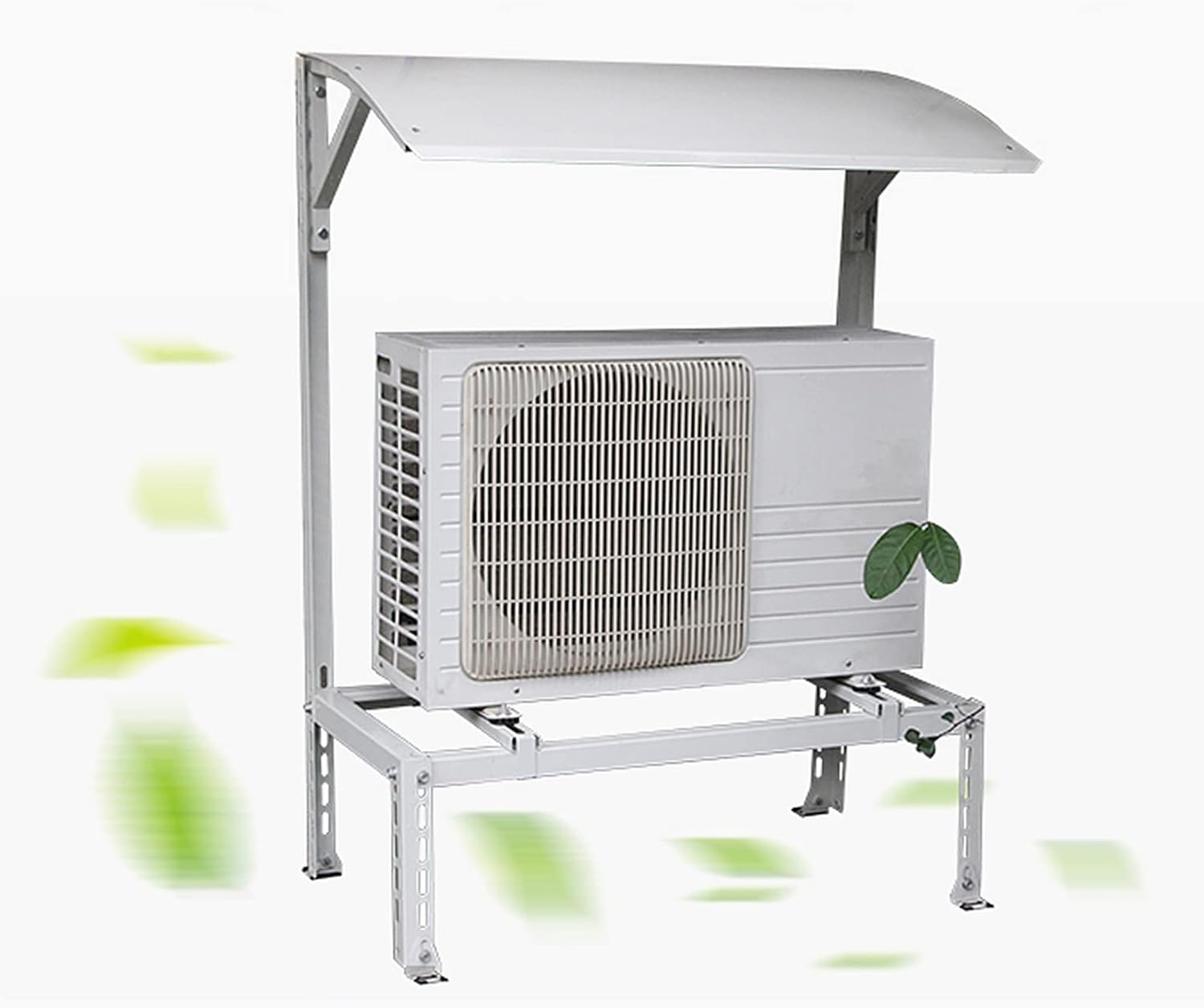 Universal Ac Bracket Heat Pump Base - Heavy Duty Ground Stand Bracket with Ac Rain Cover for Outdoor Ac Unit - Mini Split Condenser Ground Mounting Stand - Upgrade Your Mini Split System!