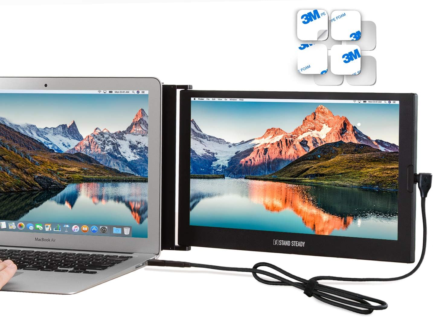 SideTrak Slide Portable Monitor 12.5 Screen with Carrying Case - Attaches to Your Laptop for Easy Travel - Efficient USB Power - Fits Mac and PC 13-17 Laptops - Full HD IPS Display (Patent Pending)