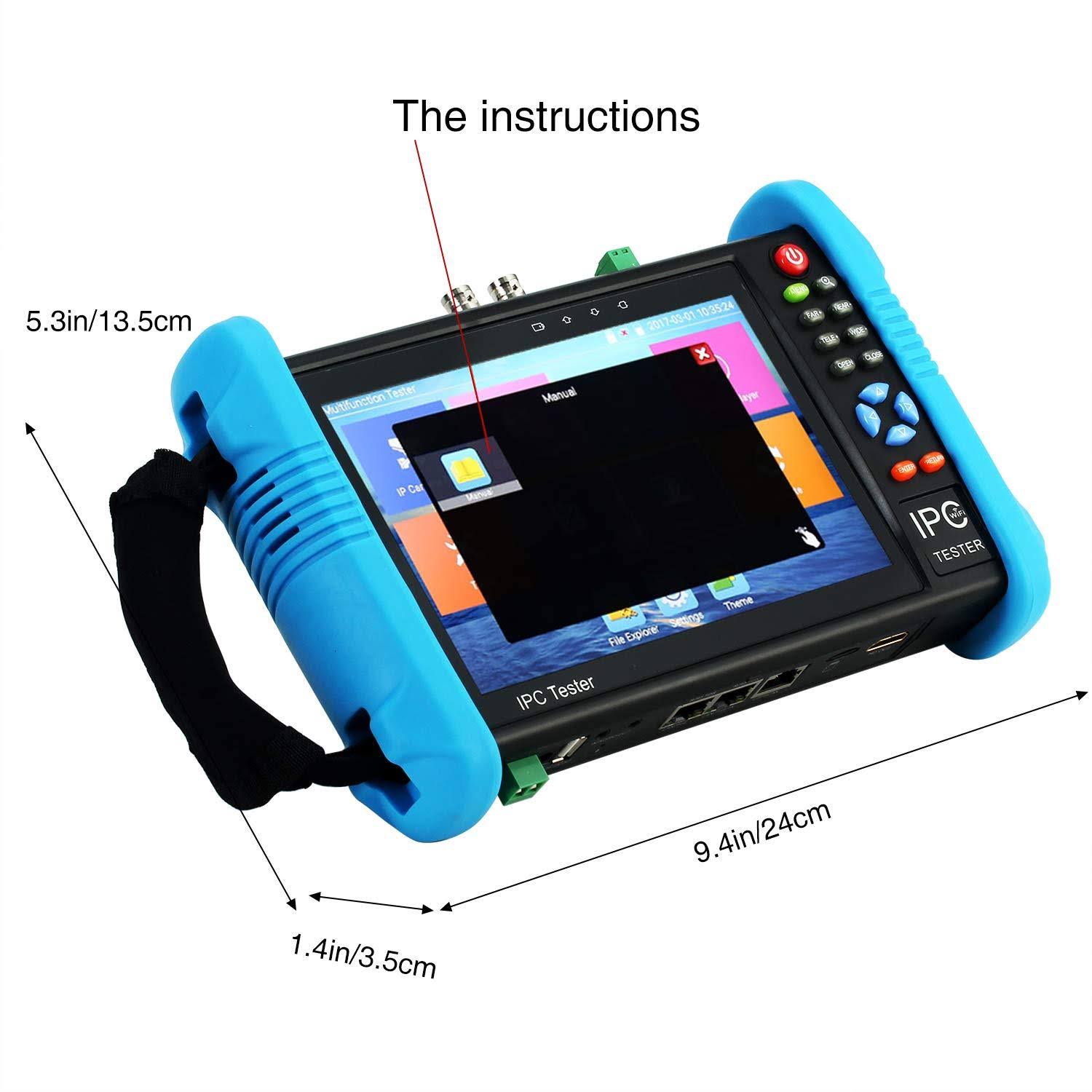Koolertron Upgraded 7 inch IPS Touch Screen H.265 4K IPC-9800 Plus IP Camera Tester CCTV CVBS Analog Tester Built in WiFi with P