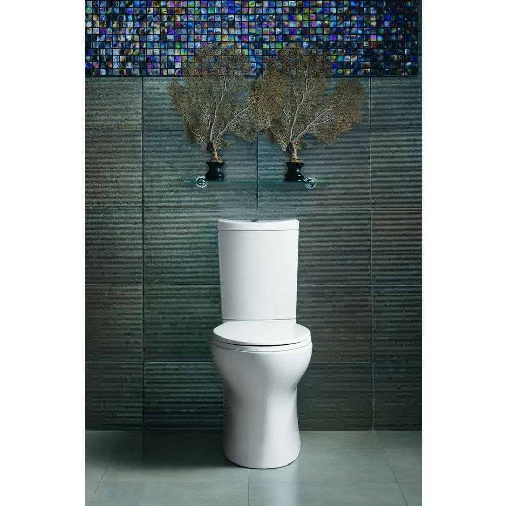 Persuade Curv 2-Piece 1.6/1.0 GPF Dual Flush Elongated Toilet in White, Seat Inc
