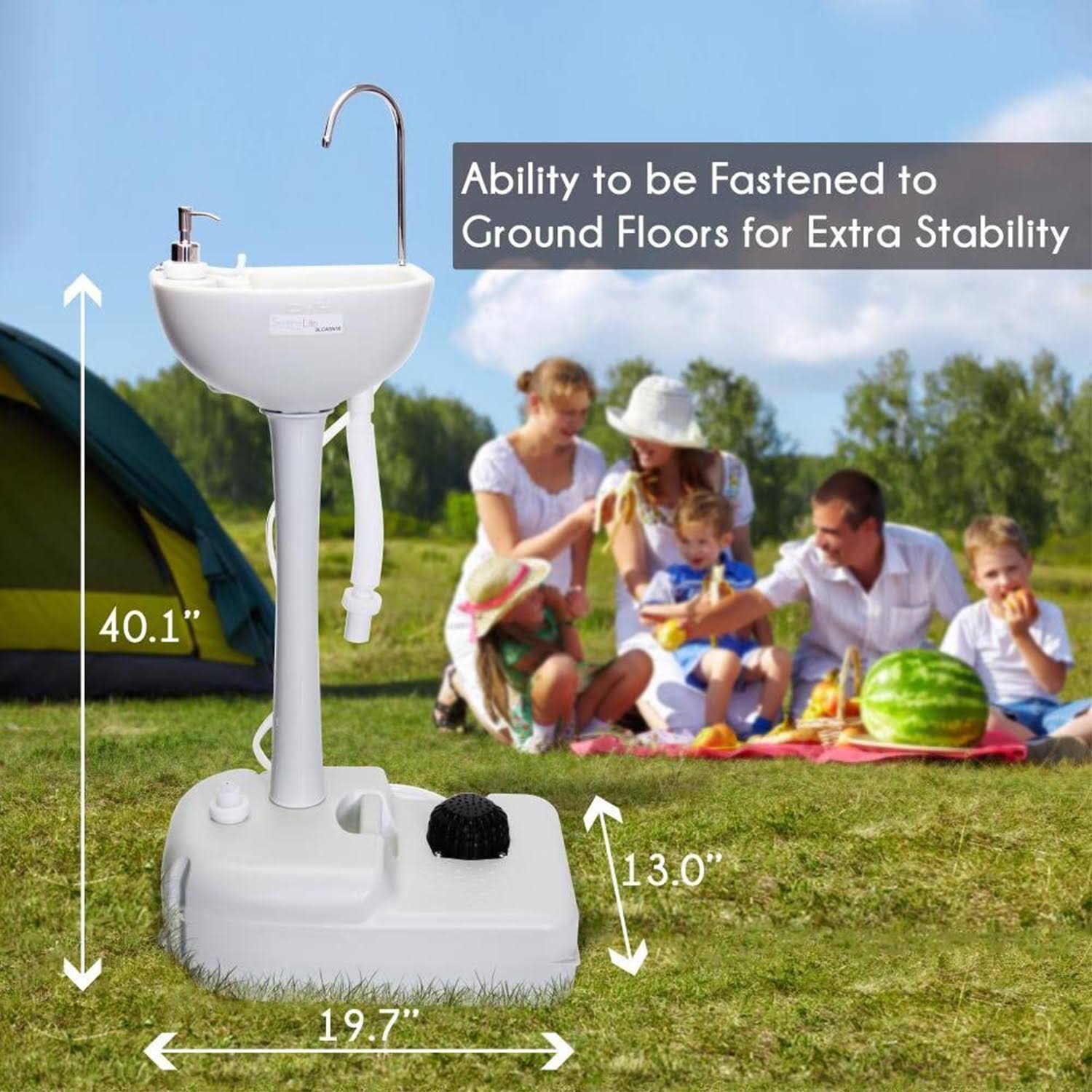 Serenelife Slcasn18 Portable Hand Wash Sink Stand Washing Stations (2 Pack)