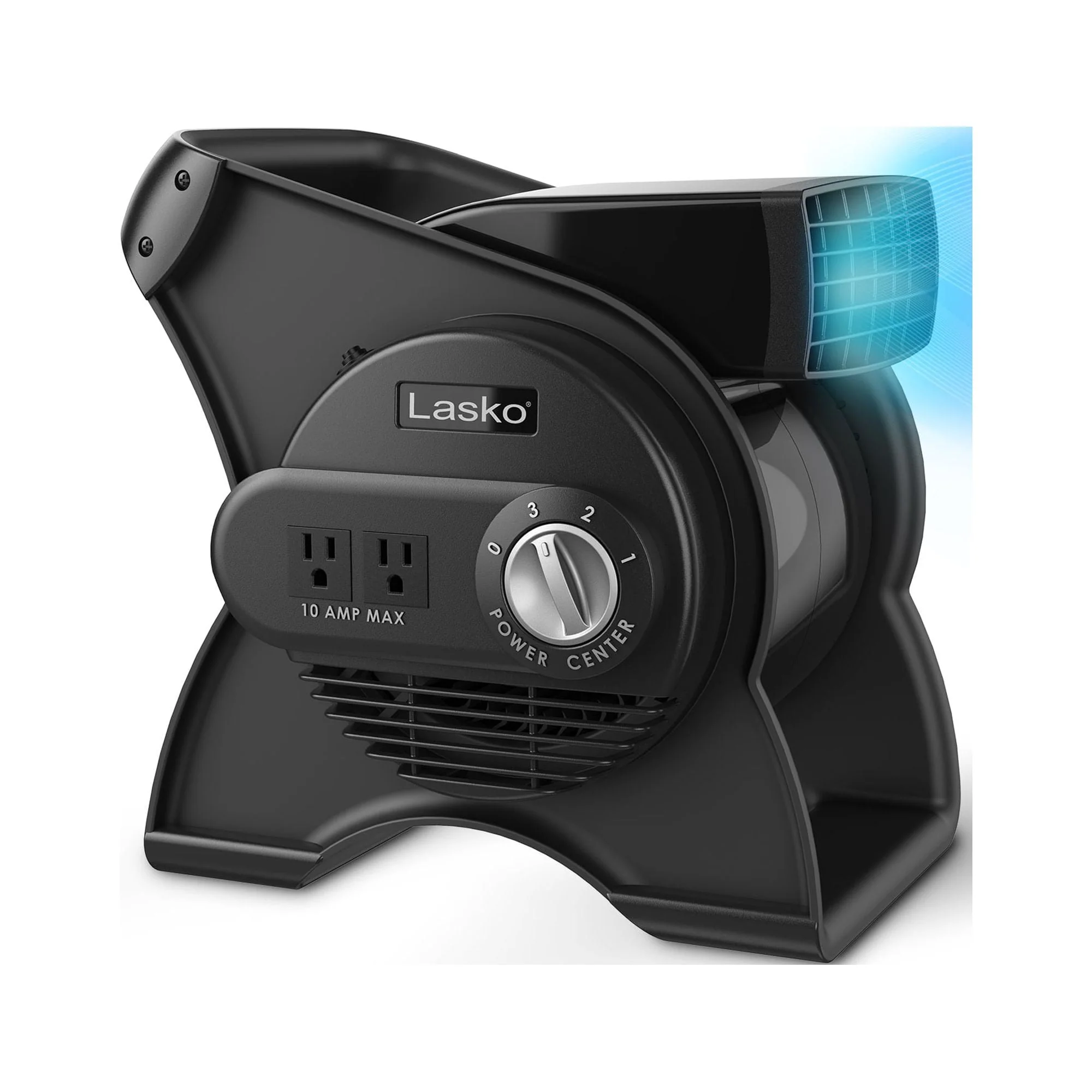 Lasko 12 Pivoting Pro High Velocity 3-Speed Blower Fan with Outlets, Black, U12104, New