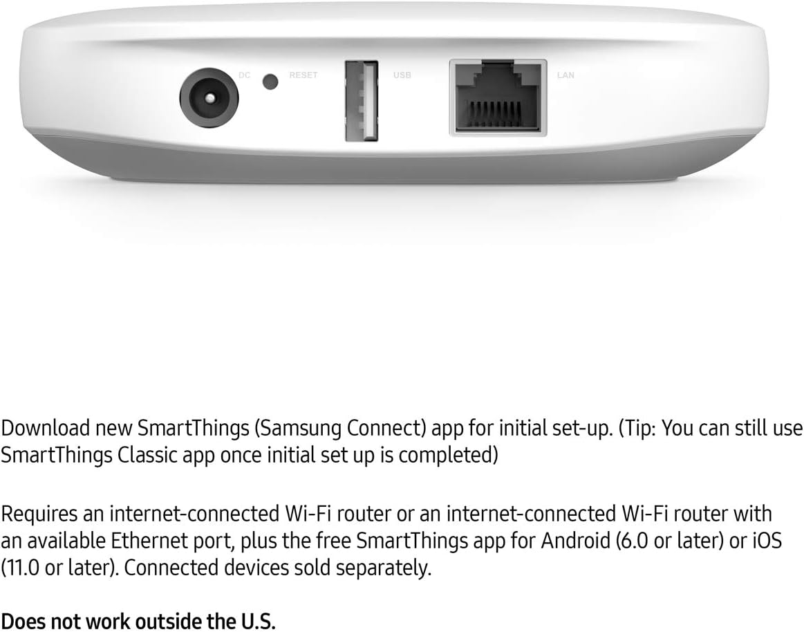 SAMSUNG GP-U999SJVLGDA 3rd Generation SmartThings Hub, White, 720p ,Motion Only