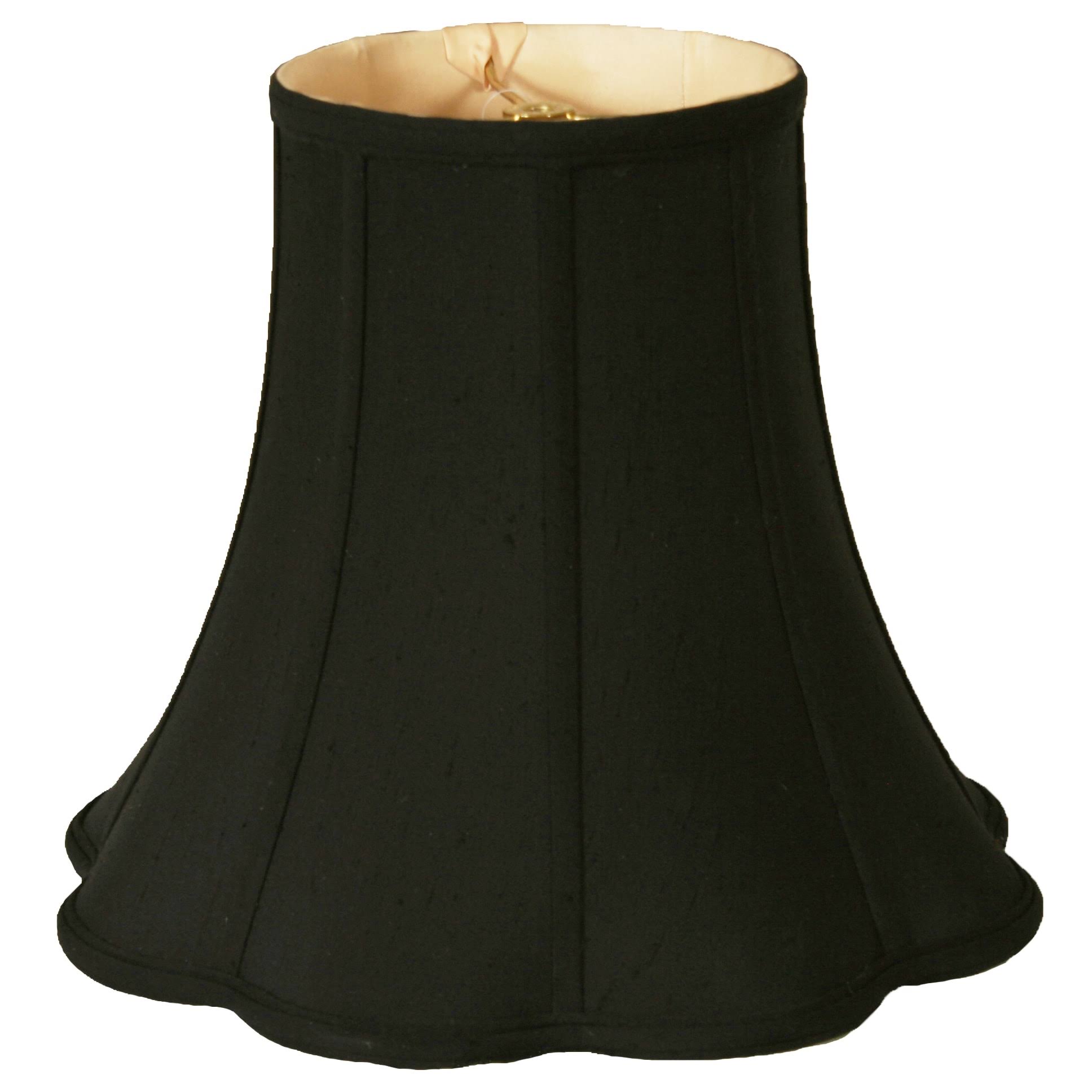 Royal Designs Bottom Outside Scallop Bell Black Lamp Shade, 6 x 12 x 10.25