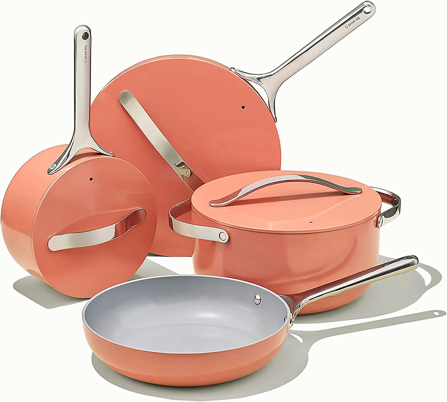 Caraway Nonstick Ceramic Cookware Set (12 Piece) Pots  Pans  Lids and Kitchen Storage - Non Toxic  PTFE &amp; PFOA Free - Oven Safe &amp; Compatible with All Stovetops (Gas  Electric &amp - Curated Treasures Market