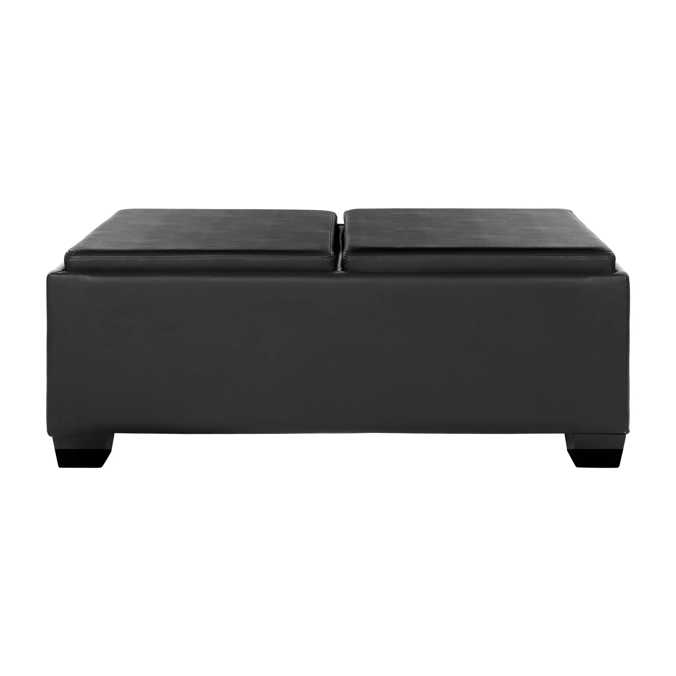 OakvillePark Allura Faux Leather Upholstered Storage Cocktail Ottoman, Espresso