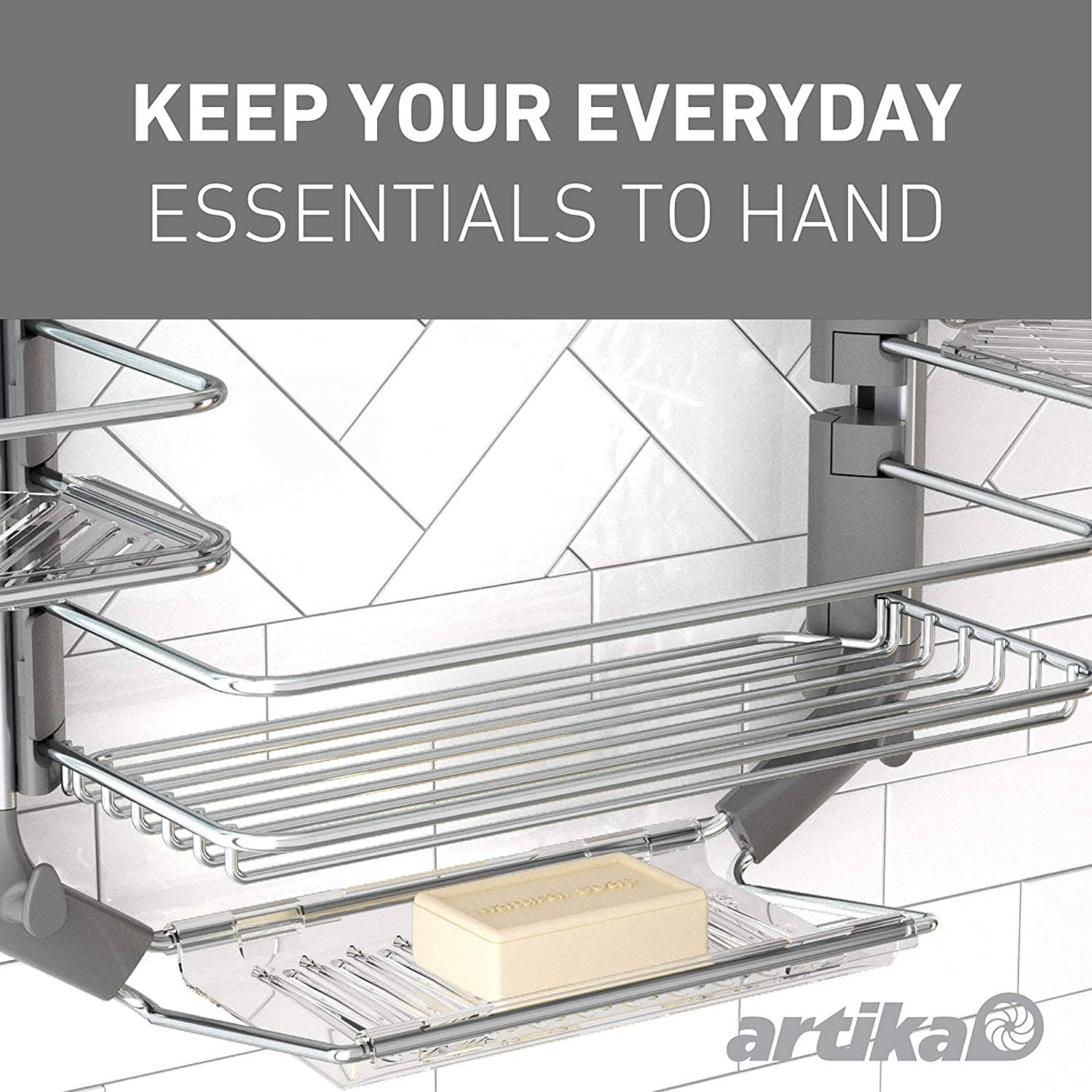 Artika CADG2-HD2 Adjustable Over-the-Shower Head/Door Caddy