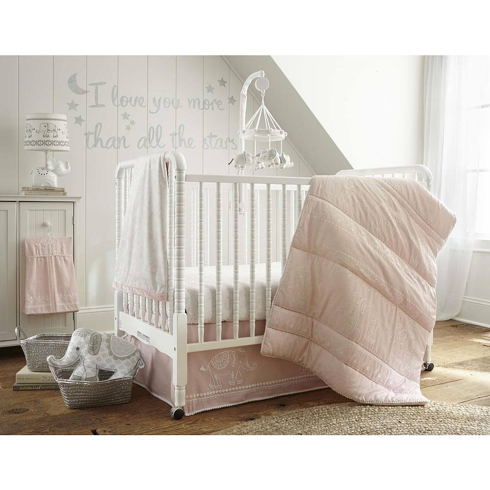 Levtex Home Baby Ely 5 Piece Crib Bedding Set, Pink
