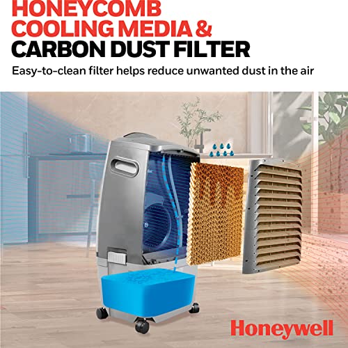 Honeywell 525 CFM Indoor Portable Evaporative Cooler with Fan & Humidifier