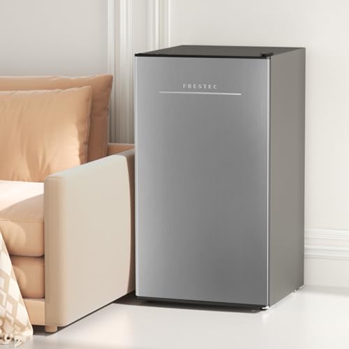 Frestec 3.1 Cu.Ft Mini Fridge for Bedroom, Retro Mini Refrigerator with freezer, Dorm Fridge with Freezer, Compact Small Fridge Perfect for Room and Office, Adjustable Temperature