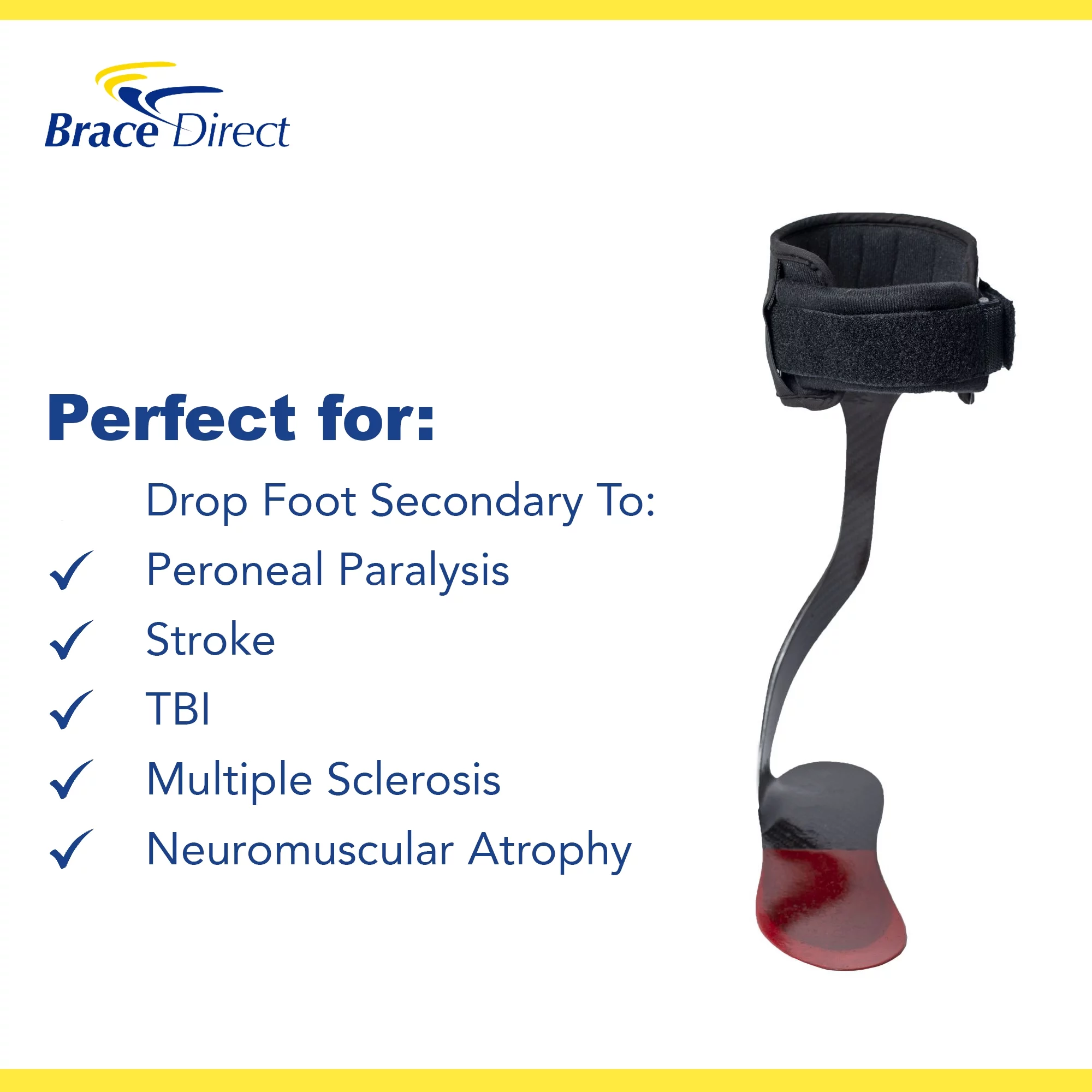 Elite Spiral AFO Rehabilitator Lightweight Carbon Fiber for Active Individuals Guardian PDAC L1951 by Brace Direct - Curated Treasures Market