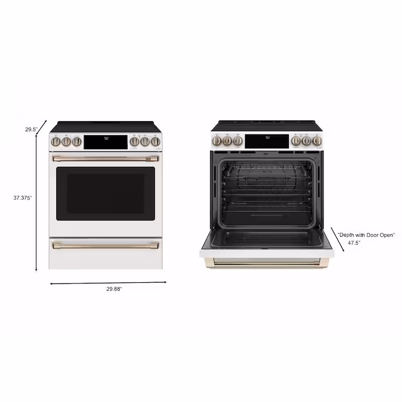 30 in. 5.7 cu. ft. Smart Slide-In Electric Range in Matte White with True Convection, Air Fry