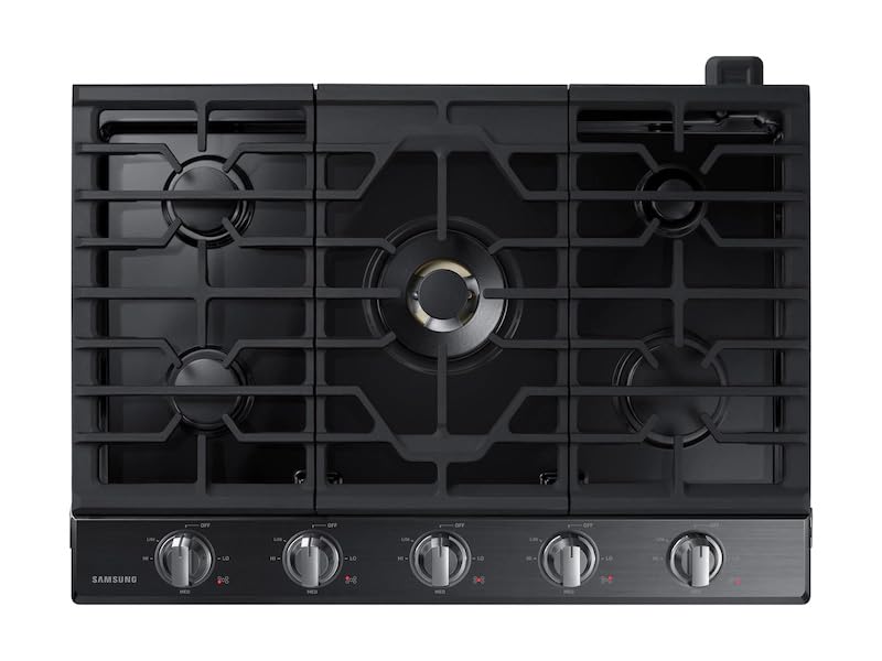 SAMSUNG 30" Built In Smart Gas Cooktop with 22k BTU Dual Power Burner, 5 Burners