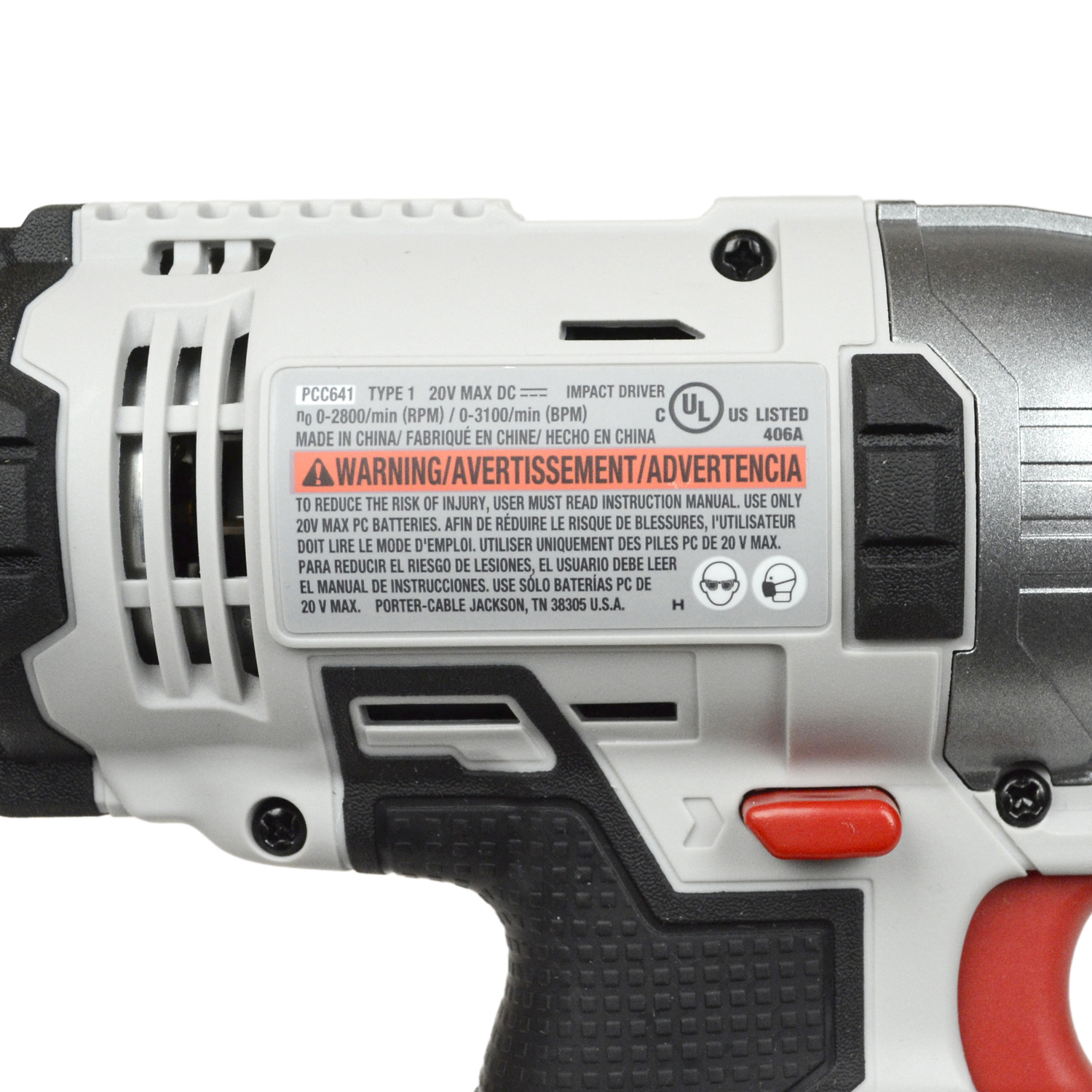Porter Cable PCC641 20V Cordless Li-Ion Impact Driver and PCC681L 20V 1.3Ah Battery