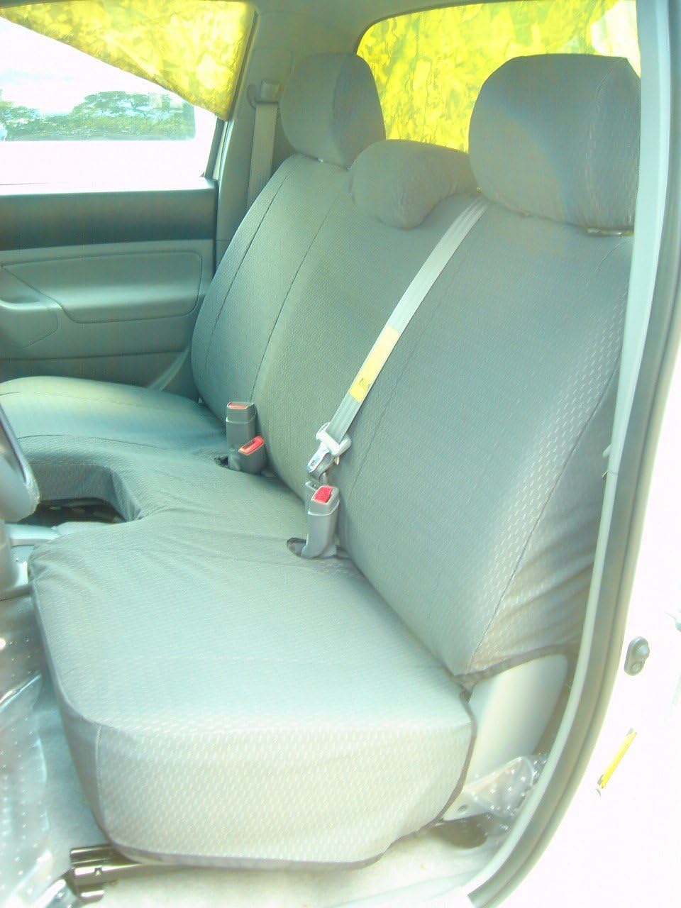 Durafit Seat Covers, Made to fit Tacoma Regular Cab Bench Seat Custom Seat Covers in Dark Gray Automotive Twill