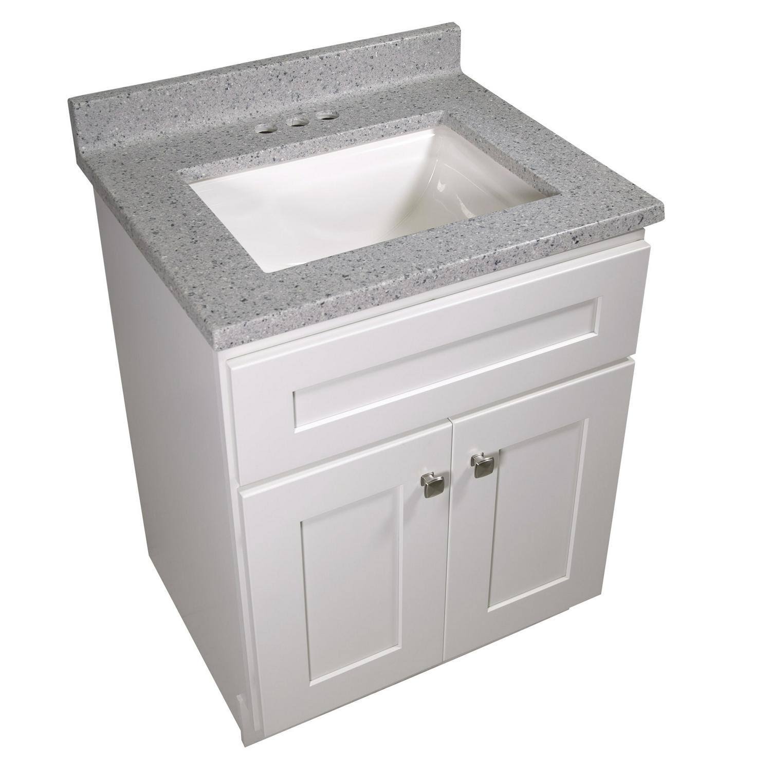 Design House Cultured Marble Vanity Top in Moonscape Gray, Size: 25 L x 22 W x 13 H