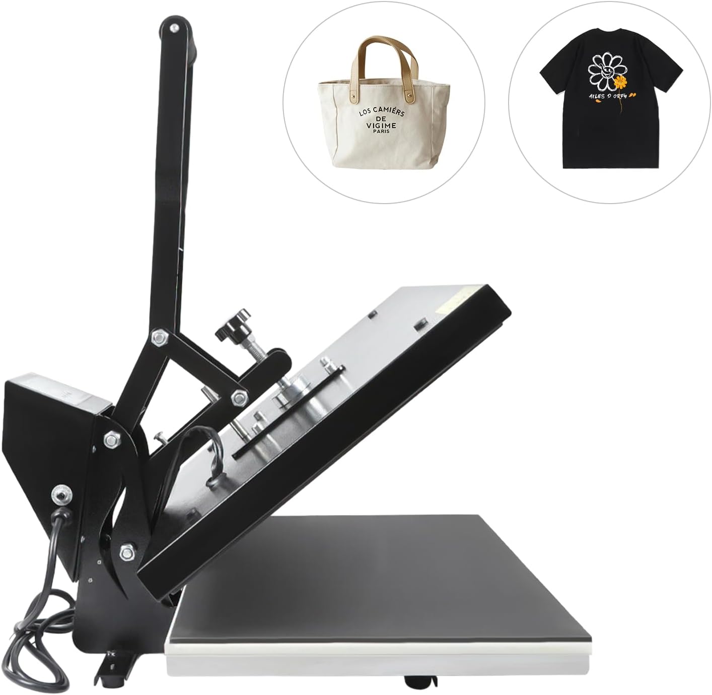 16x20 Inch Auto Open Heat Press Machine with Slide Out Base, Clamshell Heat Press, Digital Clam Heat Press for T Shirts Bags Mouse Pads, Balck