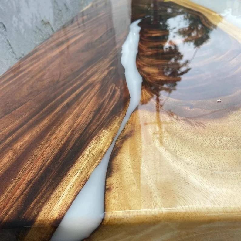 Personalized Large EPOXY Table, Resin Dining Table for 2, 4, 6, 8 River Dining Table Top, Wood Epoxy Coffee Table Top (without Stand, 36 x 24inches)