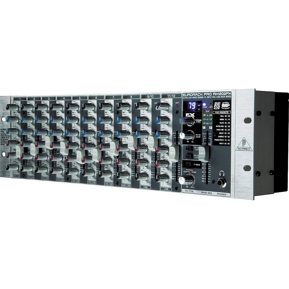 Behringer RX1202FX Ultra Low-noise Design 12-input Mic/line Rack Mixer