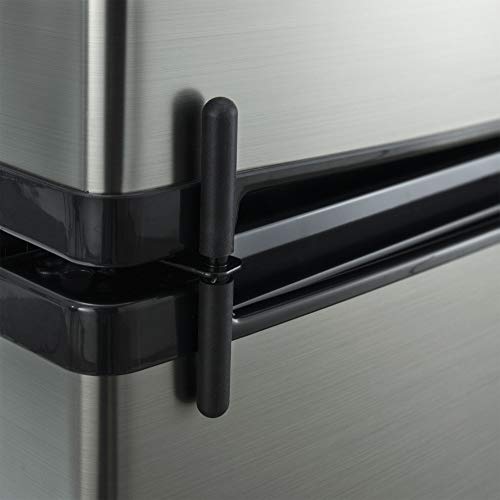 RecPro RV Refrigerator Stainless Steel | 12V | 2 Door Fridge | Frost Free Design | Reversible Doors | 4.4 Cubic Feet