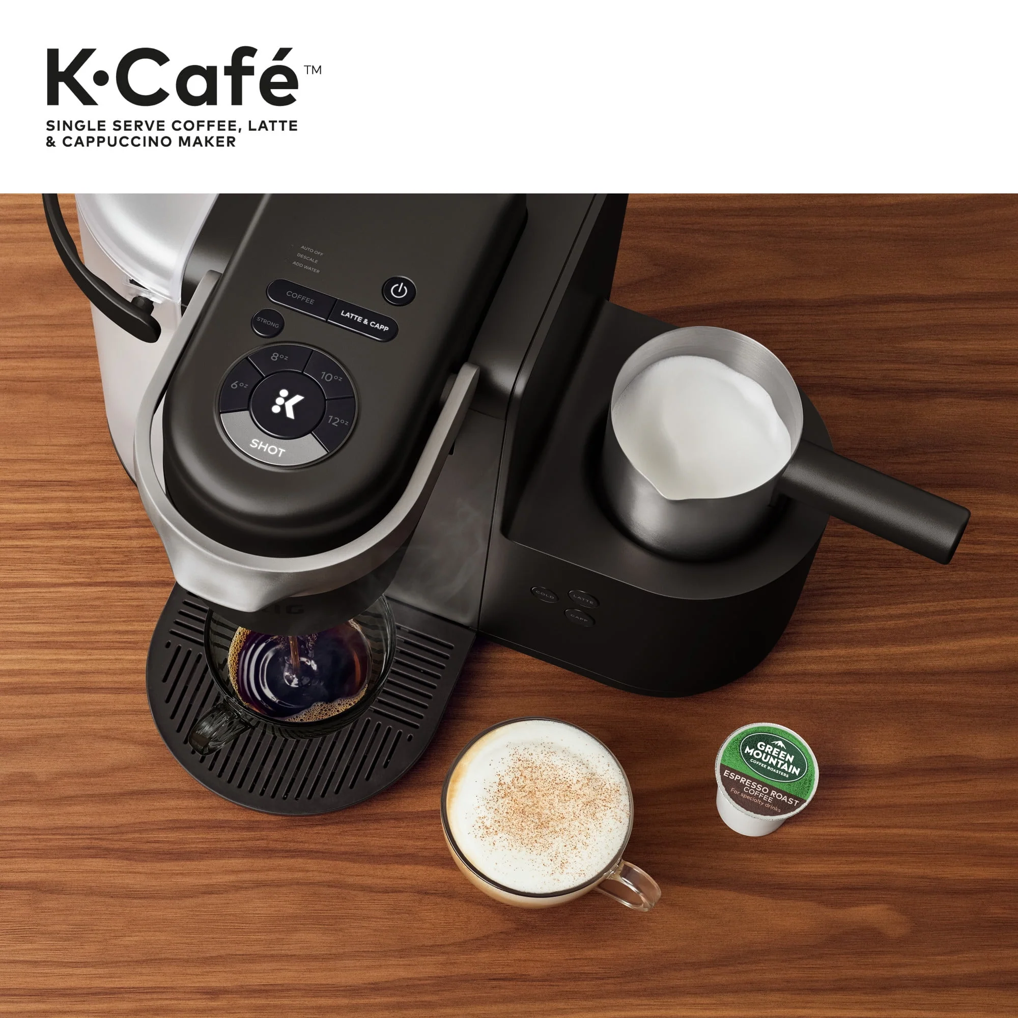 Keurig K-Cafe Single Serve K-Cup Coffee Maker, Latte Maker and Cappuccino Maker, Dark Charcoal