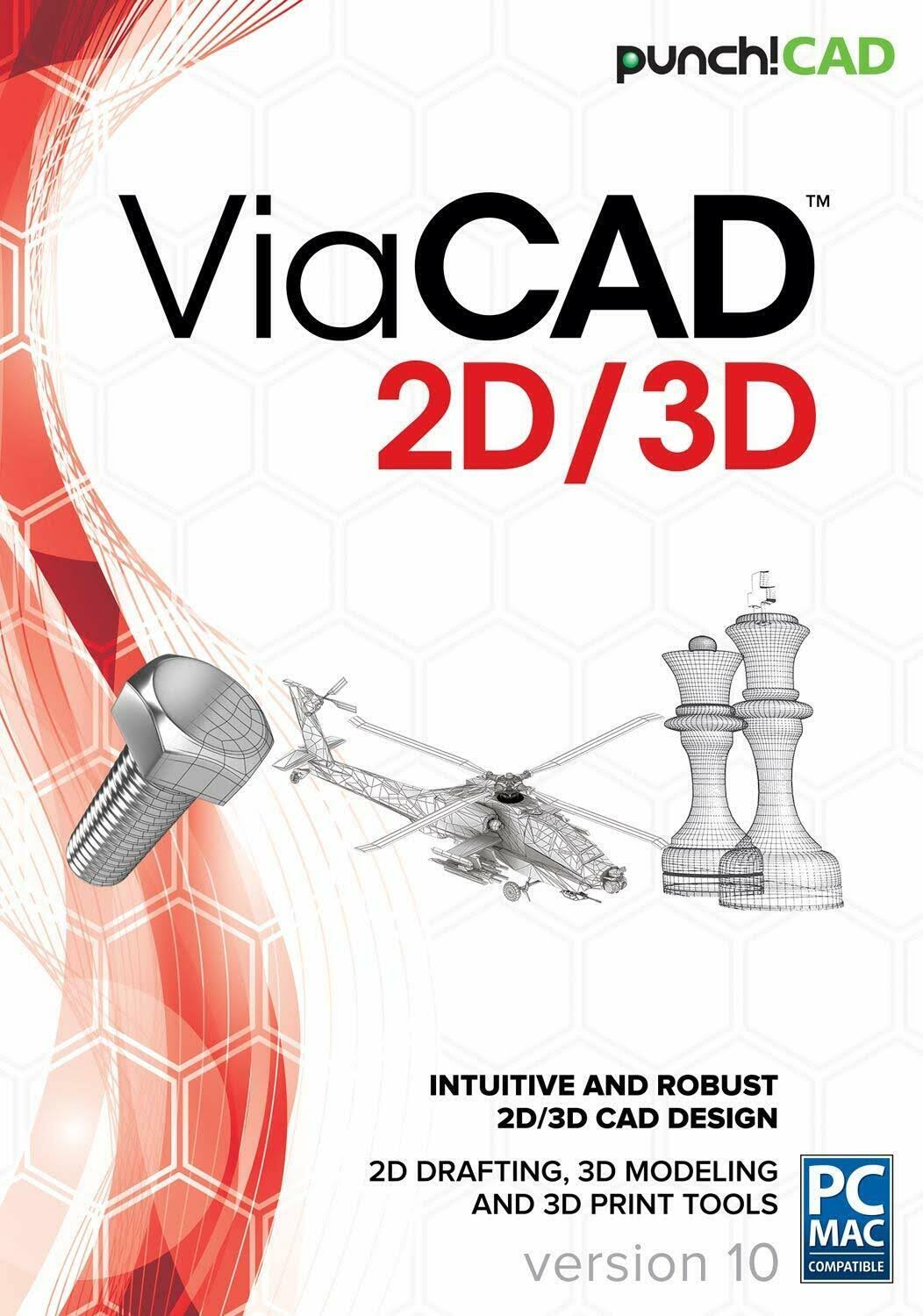 ViaCAD 2D/3D Version 10 PC/Mac CAD Software