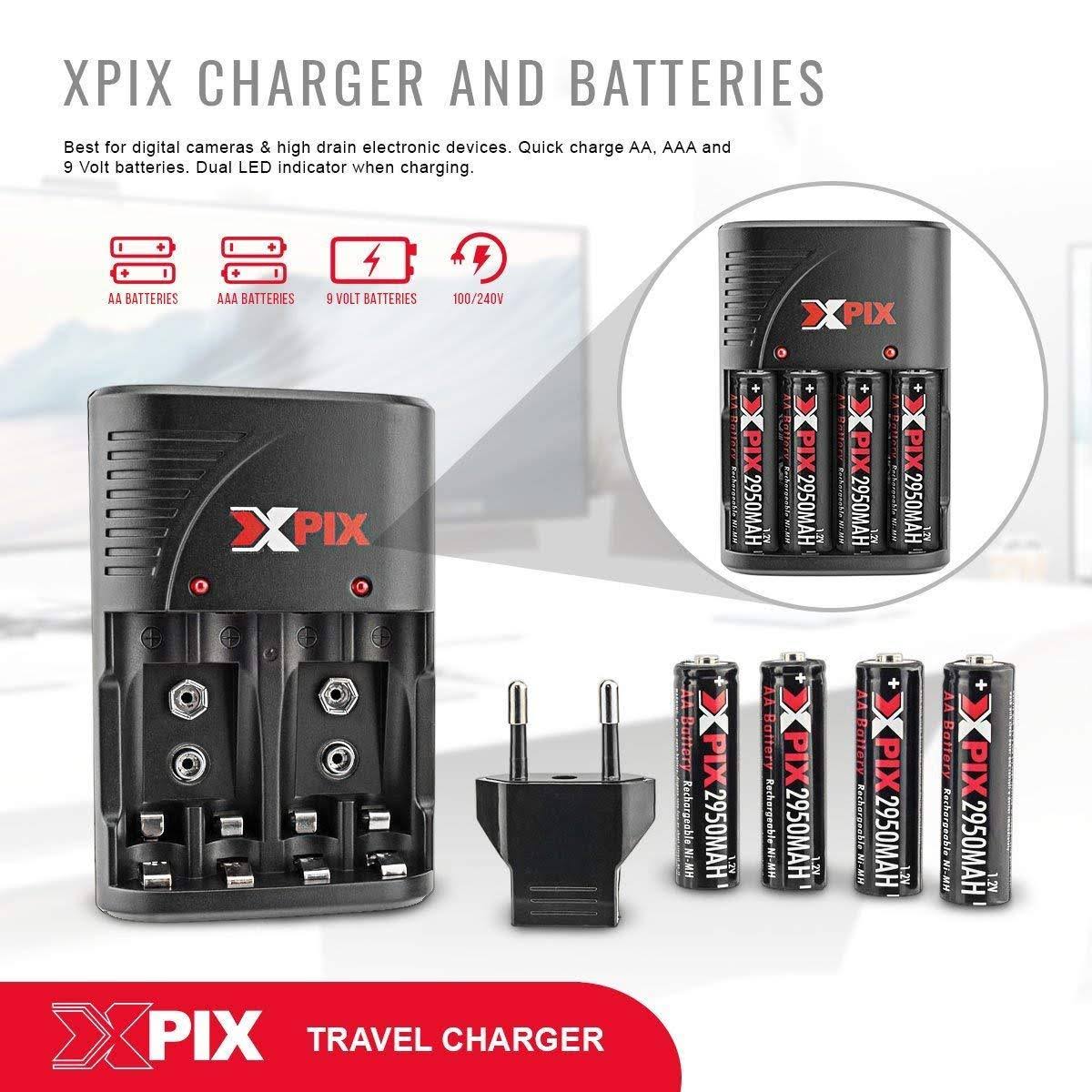 Tascam DP-008EX 8-Track Digital Pocketstudio Bundle with Protective Case +Rechargerbale Batteries u0026 Charger + Cables + 16 GB