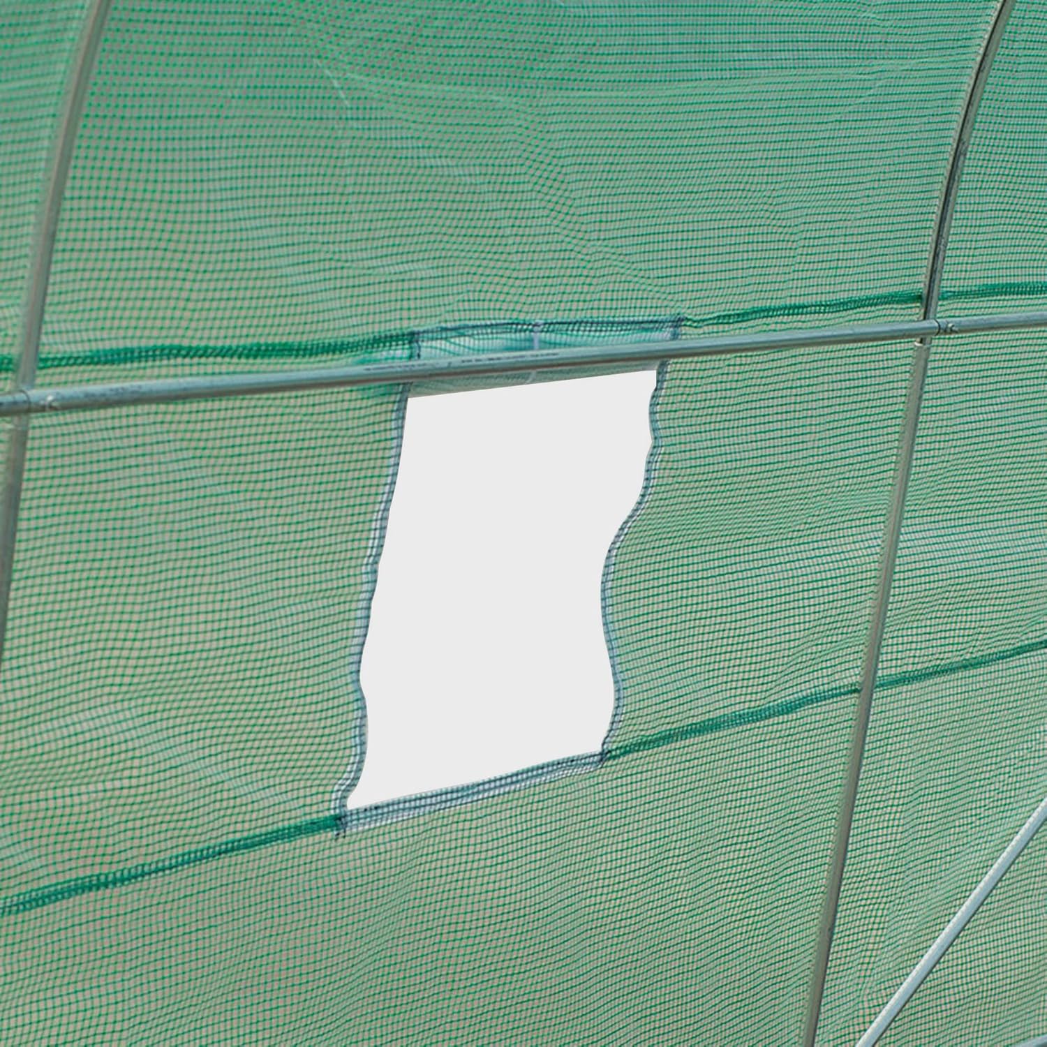 Outsunny 15' x 6' x 7' Outdoor Walk-in Tunnel Greenhouse with Roll-up Windows, Zippered Windows, & Weather Cover