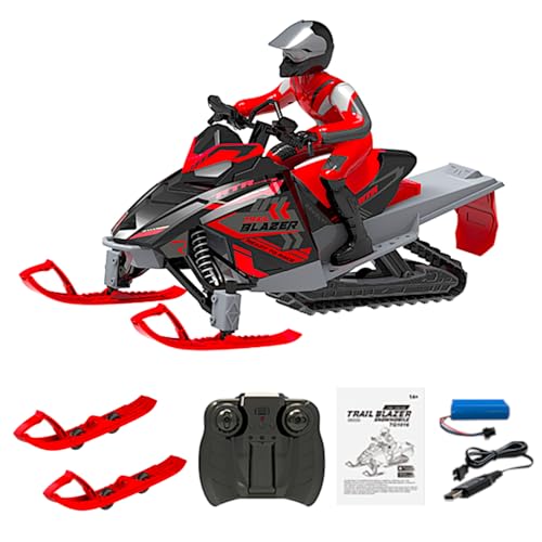 POCO DIVO Trail Blazer Snowmobile, 19” RC Tracked Snow Motorcycle Skimobile, 1/6 Racing Sports Motorbike, Dual Ski Snowboards Off-Road Sledge Motor Sled, Raido Control Tractor Rider Switchback Vehicle