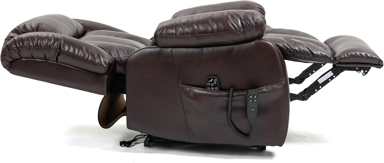 Dual Motor Electric Power Lift Recliner Chairs with Massage and Heat Vibration,Breathable Leather Lazy Lounge Sofa for Elderly, Heavy Duty Big Man Home Threat Seating with USB Ports for Living Room