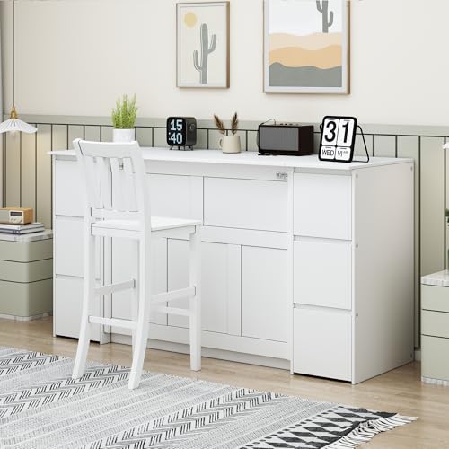 Twin Size Murphy Beds with Charging Station and Storage Drawers, Wood Cabinet Bed Frame, Wall Bed with Outlet & USB Ports for Home Office Studio, White