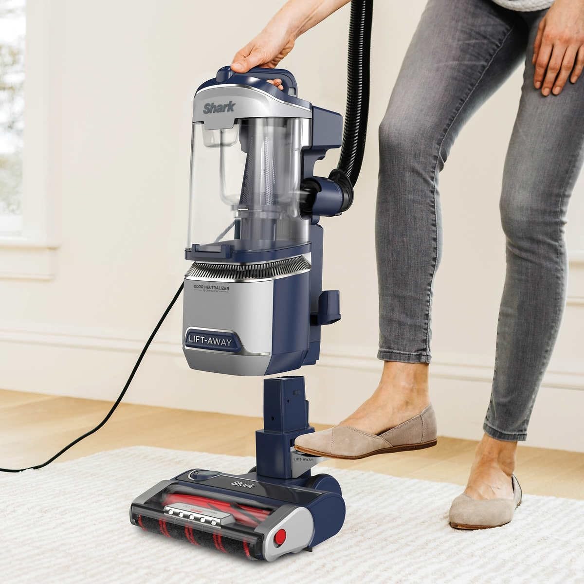 Shark UV900 Pet Performance Plus Lift-Away Upright Vaccum with DuoClean PowerFins HairPro & Odor Neutralizer Technology, Anti-Allergen Complete Seal Technology & HEPA Filter, Navy/Silver