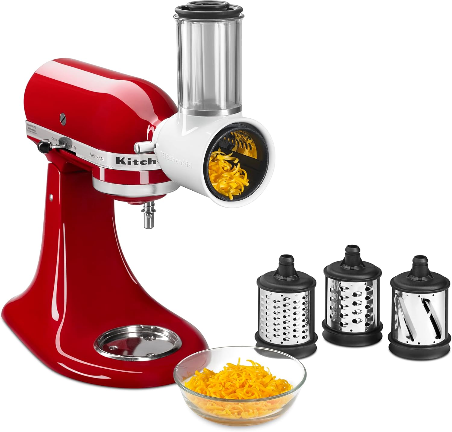 KitchenAid® Food Grinder + Fresh Prep Slicer/Shredder Attachment Bundle, White & Ice Cream Maker Attachment Stand Mixer, 2 Quart, White