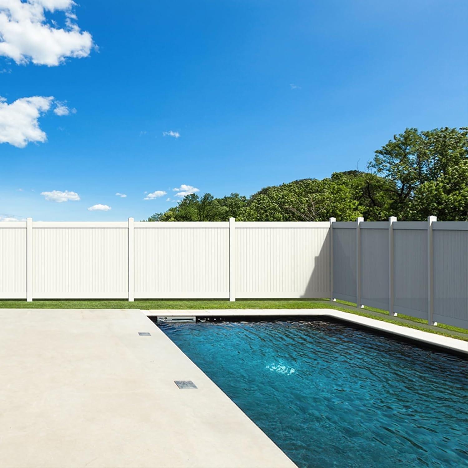 Vinyl Privy Fence Panels - 6ft.H x 6ft.W, Set of 2 Pcs Compatible with Outdoor Privy and Security