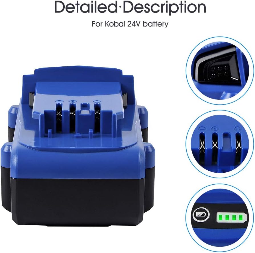 Jialitt 24V 5.0Ah Battery Replacement for Kobalt 24V Max KB624-03 KB524-03 KB424-03 KB224-03 0673802 Lithium Ion Cordless Tools Battery(2Pack) NOT for Snow Joe