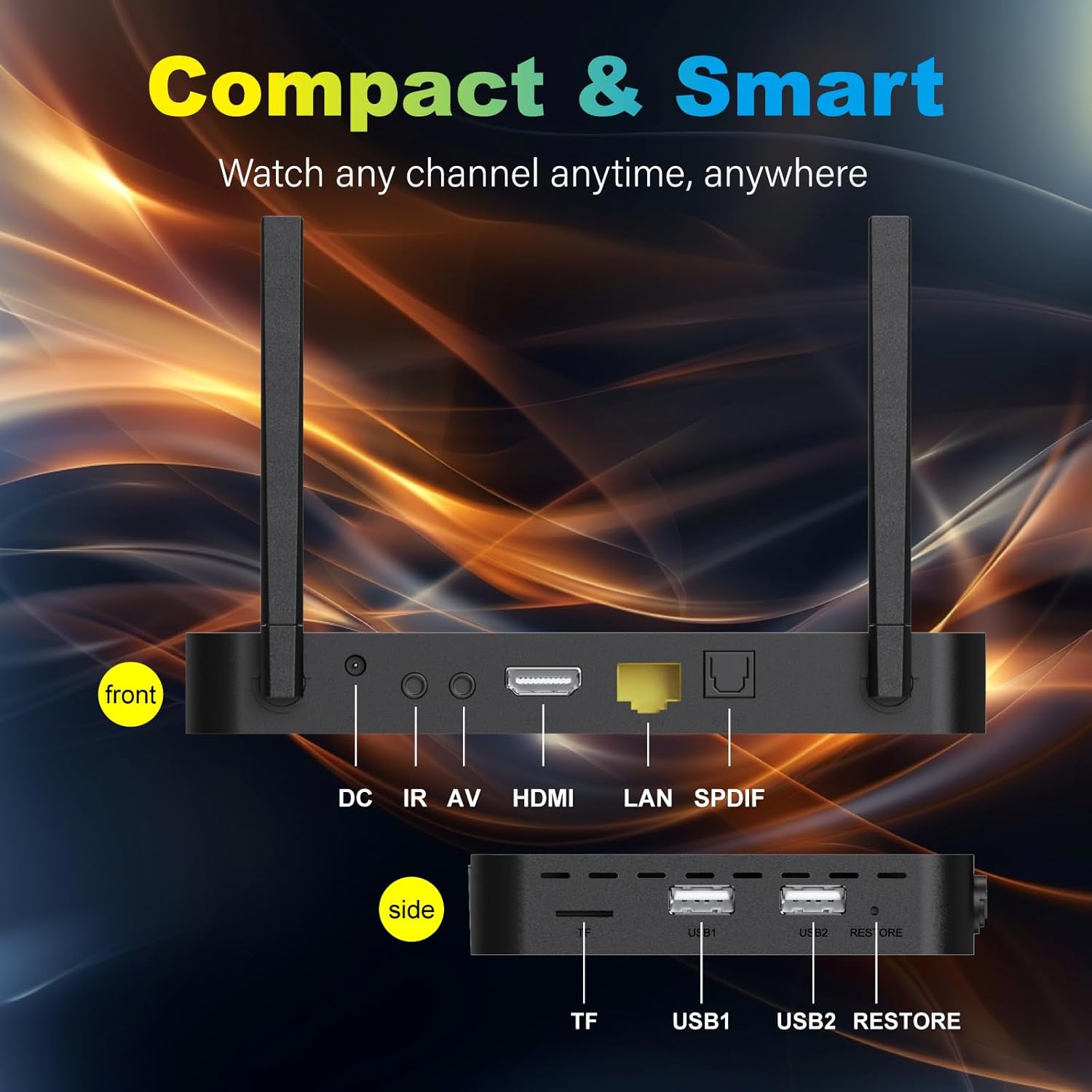 Super Stream S-5-P ro TV Box,4GB RAM+32GB ROM,with Voice Remote,Hub*1,4 in 1 Data Cable*1,Dual Band WiFi,2T2R,Quad-Core,6K HDMI,2T2R,2024 Newest Super Stable Box for TV,Perfect for Family