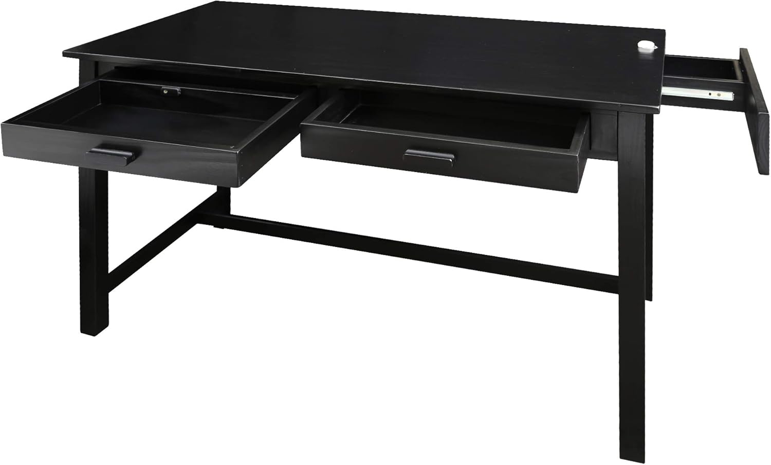Casual Home Jefferson Work Desk Side Drawer, Concealment Furniture, Black