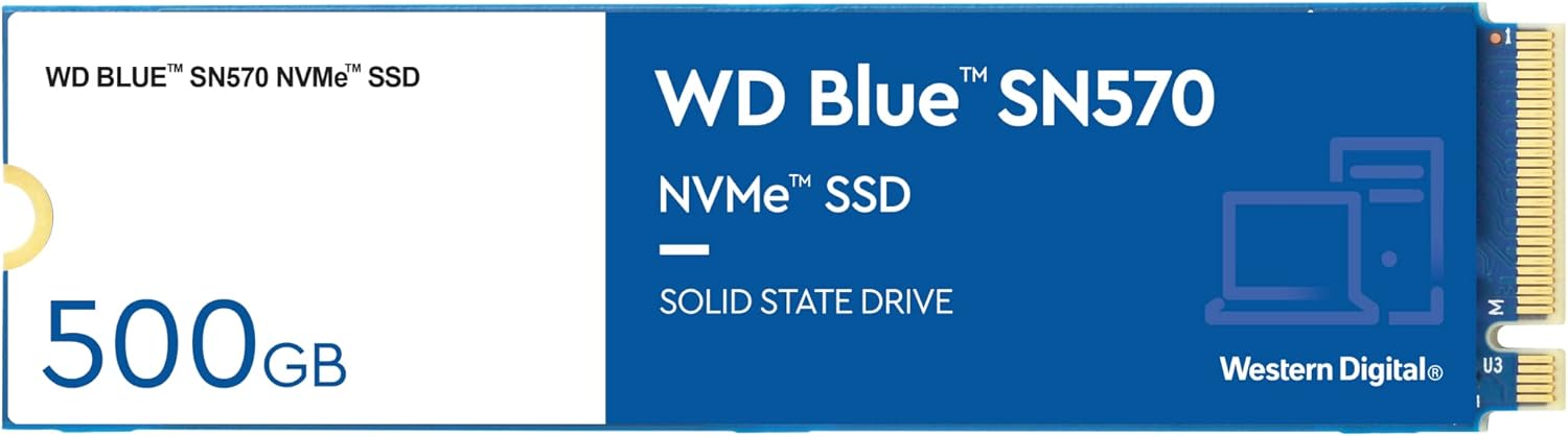 Western Digital 1TB WD Blue SN550 NVMe Internal SSD - Gen3 x4 PCIe 8Gb/s, M.2 2280, 3D NAND, Up to 2,400 MB/s - WDS100T2B0C