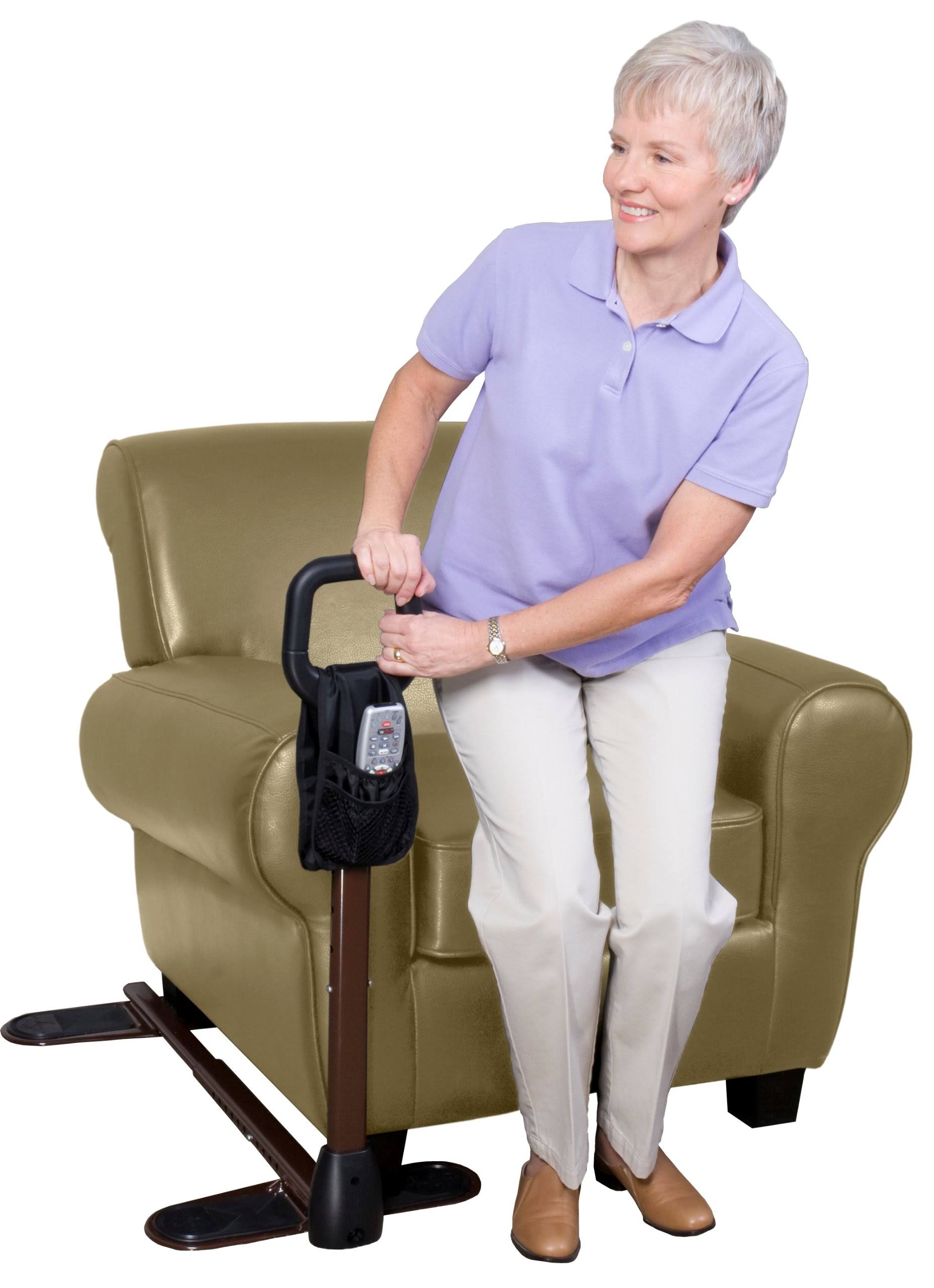 Stander CouchCane - Ergonomic Safety Support Handle + Adjustable Living Room Standing Aid for Chair Couch u0026 Lift Chair + Org