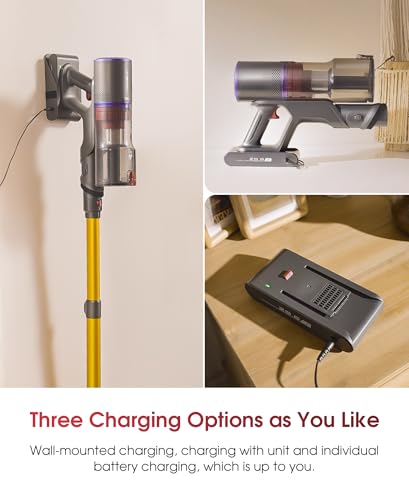 UNINELL HOME Cordless Vacuum Cleaner, 48000Pa 550W 65Mins Vacuum Cleaners for Home,LED Touch Display, Anti-Tangle Stick Vacuum Self-Standing, Vacuum Cordless Rechargeable for Pet Hair/Carpet