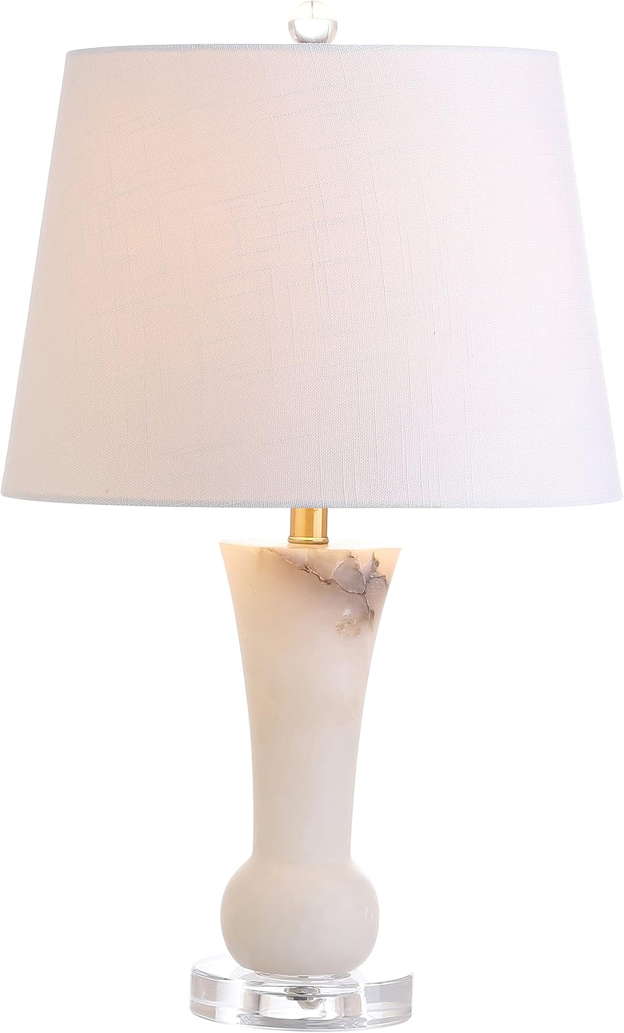 JONATHAN Y JYL5021A Eliza 23 Alabaster LED Table Lamp Glam Transitional Bedside Desk Nightstand Lamp for Bedroom Living Room Office College Bookcase LED Bulbs Included, White