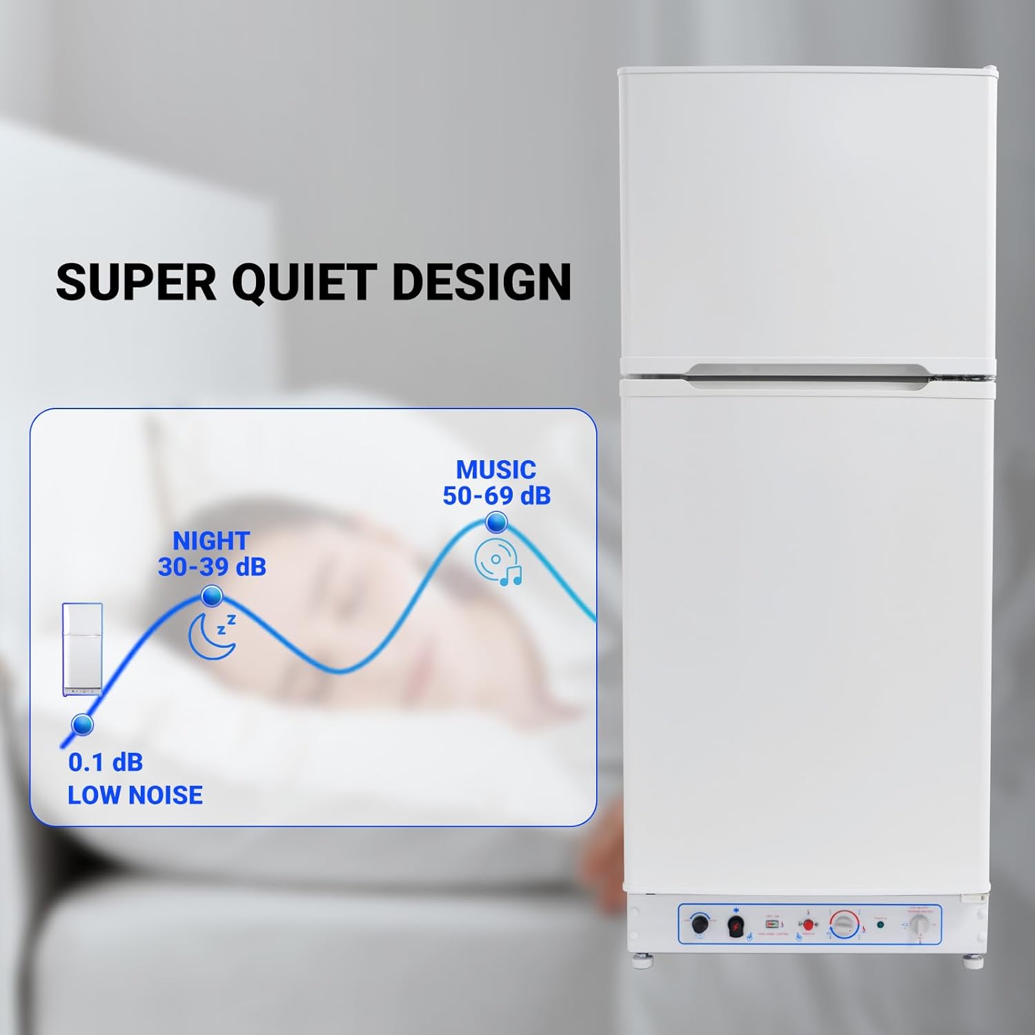 Smad Off Grid Propane Refrigerator, 6.1 cu.ft Gas Fridge, Propane Refrigerator Freezer, 110V/Propane with Top Freezer, for Garage,RV,Food Truck,Chalets