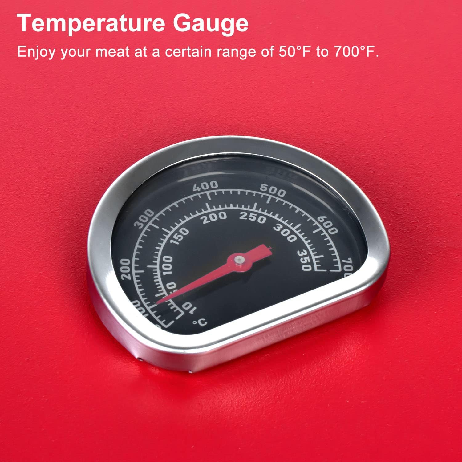 Hard Cover Hood with Temperature Gauge for Blackstone 17 inch Table Top Griddle, 5010, Red Pack of 2