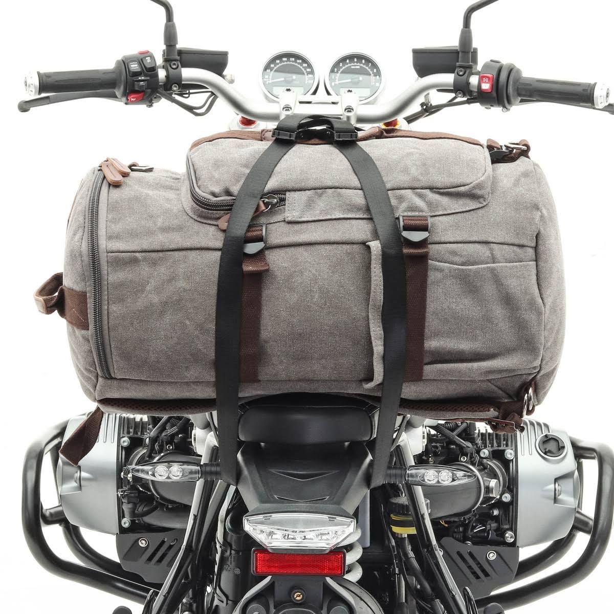 Motorcycle Roll Bag Craftride VG5 Tail Bag Vintage 30Ltr Incl. Straps Light Grey