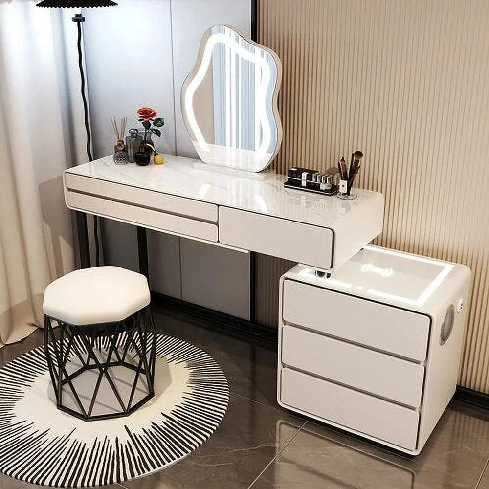 Vanity Bedroom Dressing Table Makeup Mirror Nordic Modern Dressing Table Wood Storage Coiffeuses De Chambre Home Decoration