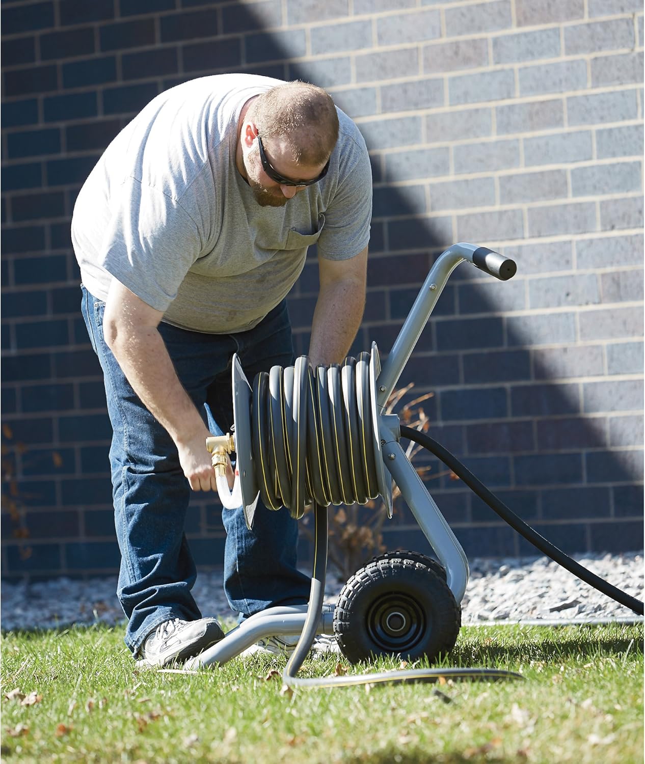 Strongway Garden Hose Reel Cart - Holds 5/8in. x 150ft. Hose