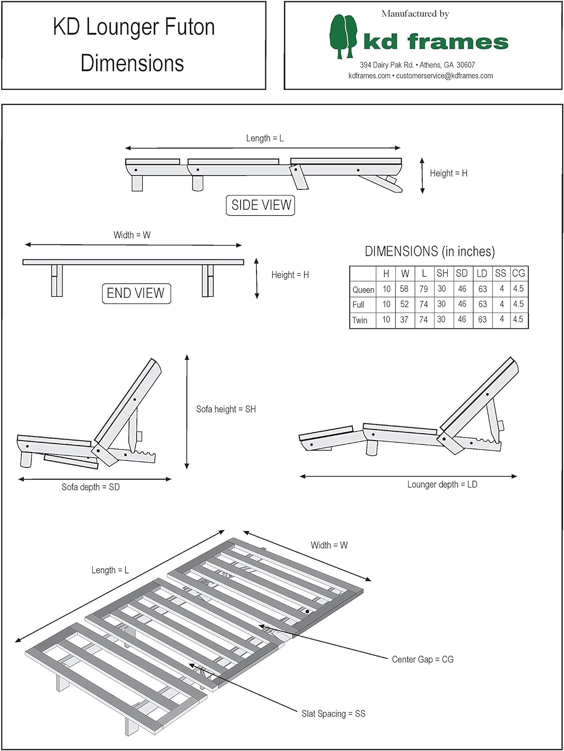 Lounger Futon, Queen